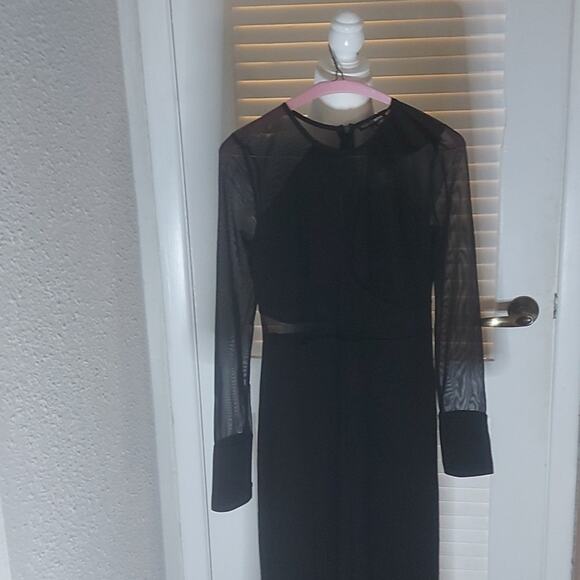 Fashion Nova Mesh Baby Black Sheer Jumpsuit S Coquette Girl Whimsy Goth Claddic - Picture 3 of 10